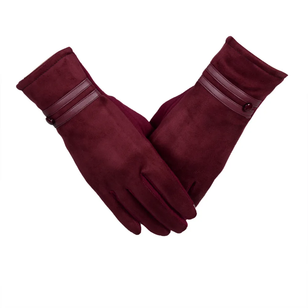 Мужские зимние теплые перчатки из искусственной замши, кожаные рукавицы Тактические сенсорные перчатки утепленные мотоциклетные лыжные противоскользящие варежки# T1P