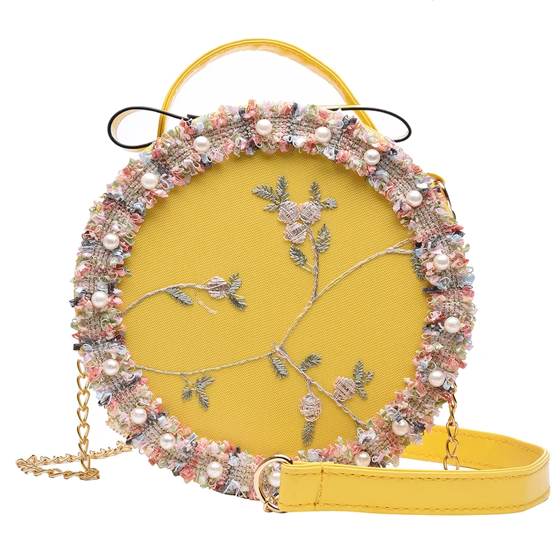 

2019 Embroidered Fashion Small Round Bag Lace Fairy Messenger Bag