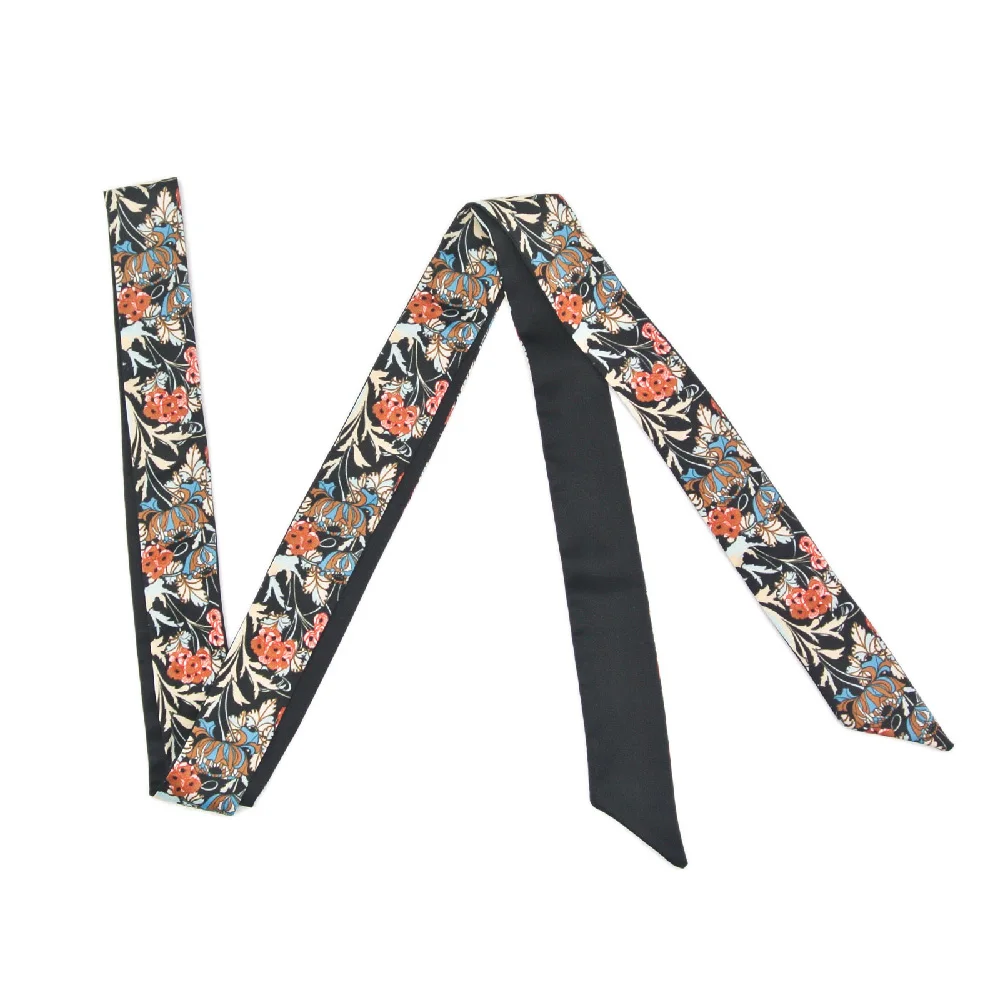 

ELENI&ANNIE Multi Color 63" Skinny Scarf Extra Long Slim Solid Ribbon Belt Thin Tie Neck Belt-Scarf Band for Handbag