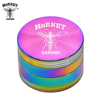 

HORNET Rainbow Zinc Alloy Metal Tobacco Herb Grinder Crusher 63MM 4-Piece Magnetic Smoke Grinder Hand Miller Smoking Accessories