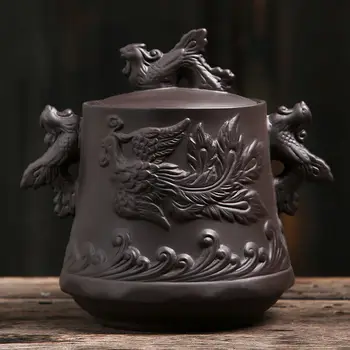 

Purple Clay Candy Packaging Box Portable Sealed Tea Jar Food Container For Kitchen Small Tea Storage Jar 1 Pc Household Teaware