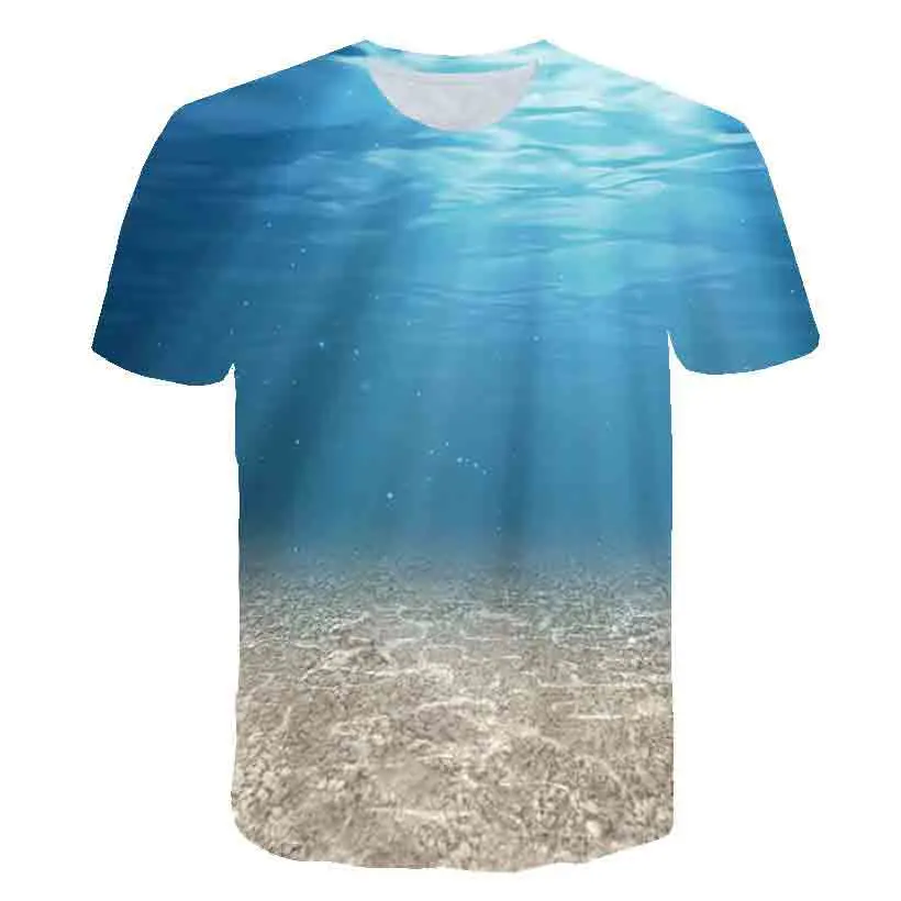 Summer Seaside Scenery Graphic t shirts Fashion men's t