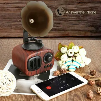 

Retro Bluetooth Speaker Portable Mini Wireless Gramophone Speaker with TF Slot Portable SP99