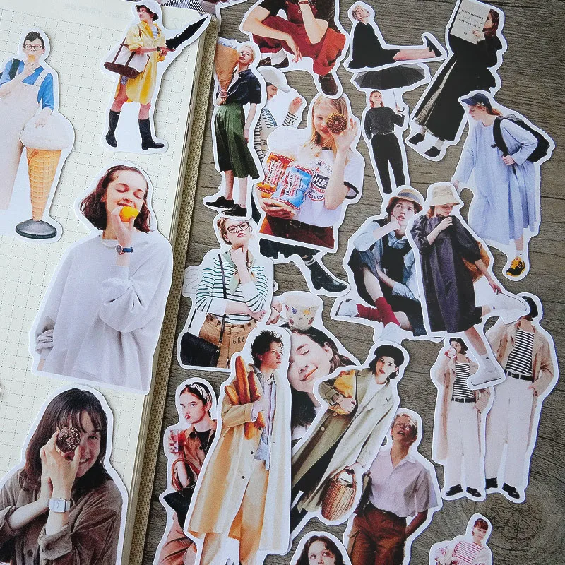 Japanese Magazine Style Street Shooting Sticker DIY Scrapbooking Journal Base Collage Phone Diary Album Happy Planner Decoration cartoon stickers decorative stickers self adhesive stickers custom stickers stationery stickers anime stickers paper stickers adhesive stickers magnetic bookmark