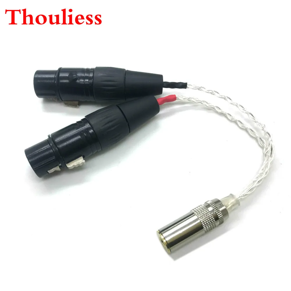 

Thouliess 8 Cores Silver Plated 4.4mm Balanced Female to Dual 2x 3pin XLR Female Audio Adapter Cable hand made