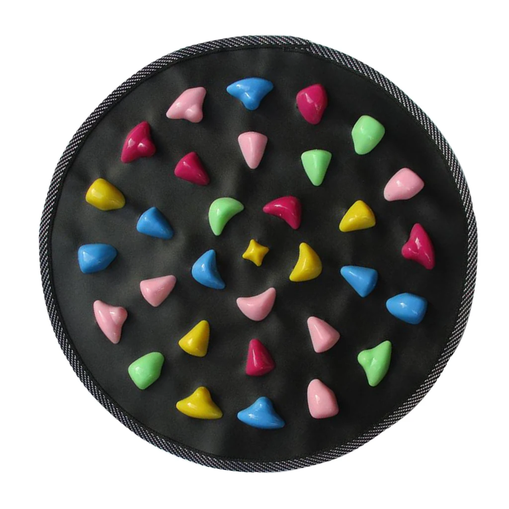 Foldable Walk Stone Foot Massager Mat Massaging Carpet Chinese Reflexology Walk Stone for Home Room Yoga Room - 34.5x34.5cm