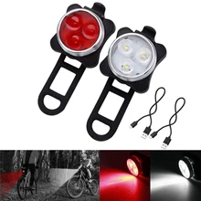 Перезаряжаемый USB велосипедный светильник, набор, супер яркий передний головной светильник и светодиодный велосипедный светильник, литиевая батарея 650 мА · ч, 4 варианта режима, светильник