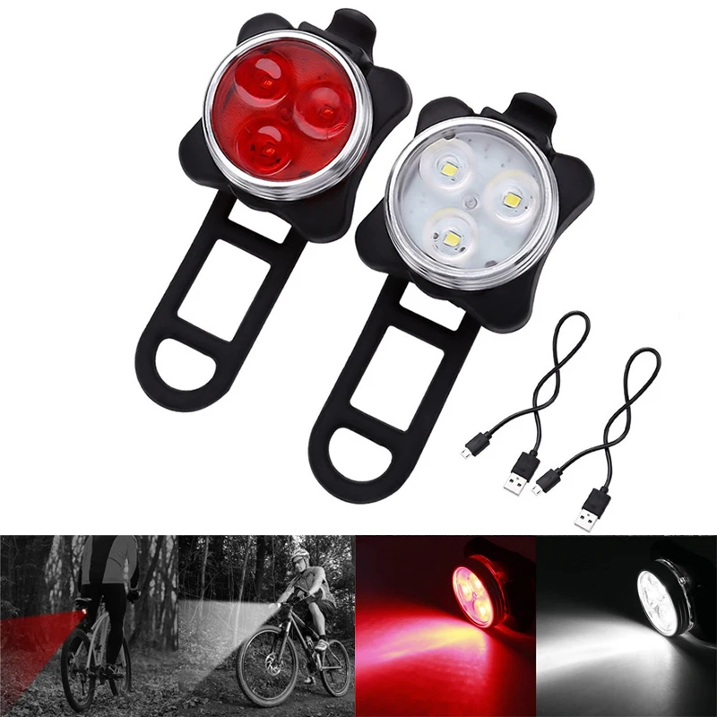 Перезаряжаемый USB велосипедный светильник набор супер яркий передний головной и