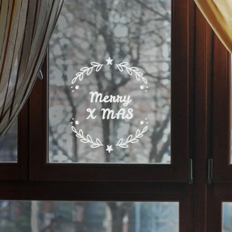 

Черно-белая Рождественская Автомобильная наклейка маленький/большой размер Съемная Водонепроницаемая Наклейка на окно тело CL950