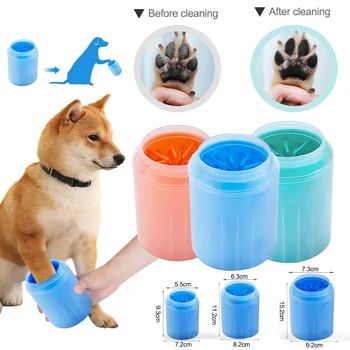 

PAPASGIX 1pc Cat Dog Cleaning Tool Soft Plastic Washing Brush Paw Washer Accessories Pet Dogs Foot Clean Cup Paws Plunger
