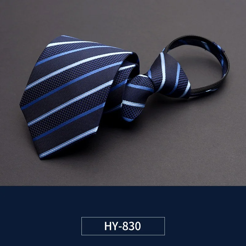 HY-830 Высокое качество, новинка, дизайнерские, брендовые, модные, деловые, повседневные, 8 см. Галстуки для мужчин, на молнии, галстук, для свадьбы, работы, формальный, с подарочной коробкой - Цвет: HY-830