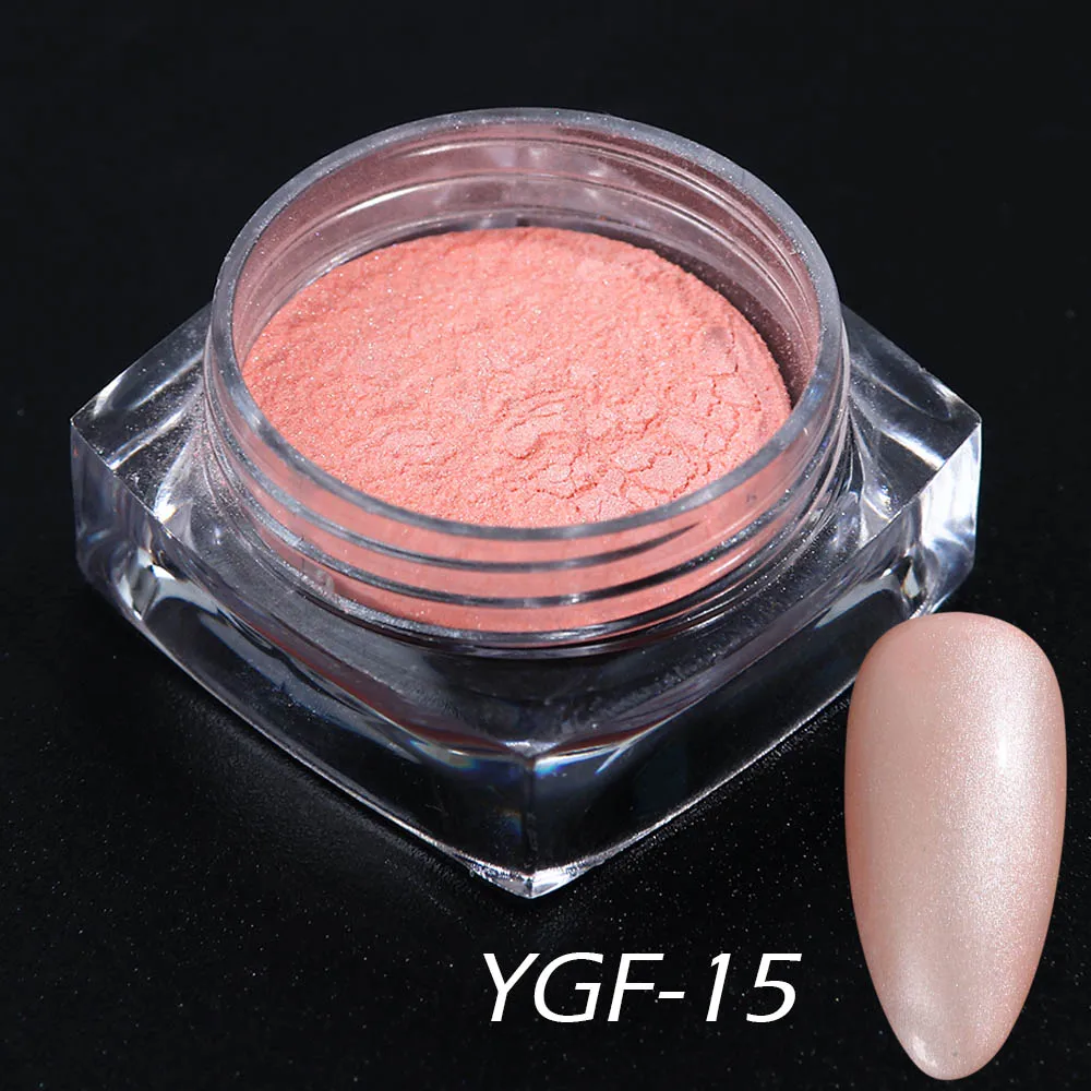 YGF-15 Хромированный Dip ногтей Мерцающая Снежинка Флуоресцентный порошок Красочные Блестки пигмент Holo светится в темноте блестящие, для дизайна ногтей SAYGF11-33 - Цвет: YGF-15