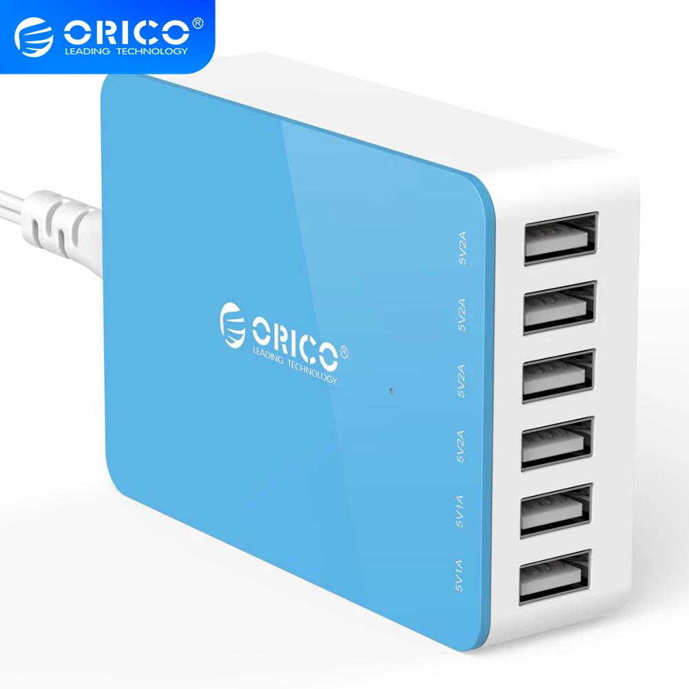 USB быстрое зарядное устройство ORICO CSA 6 портов настольный адаптер питания 5 В 2 4 А 50