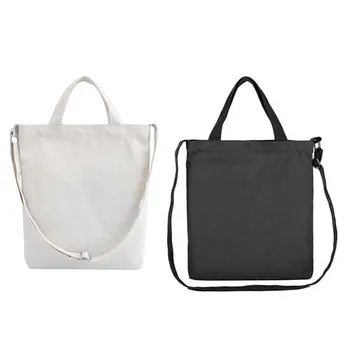 

Women Shoulder Bag Pure Cotton Canvas Shopping Bag Folding Shopping Tote Bag Solid Color Eco Friendly Reusable Grocery Tote