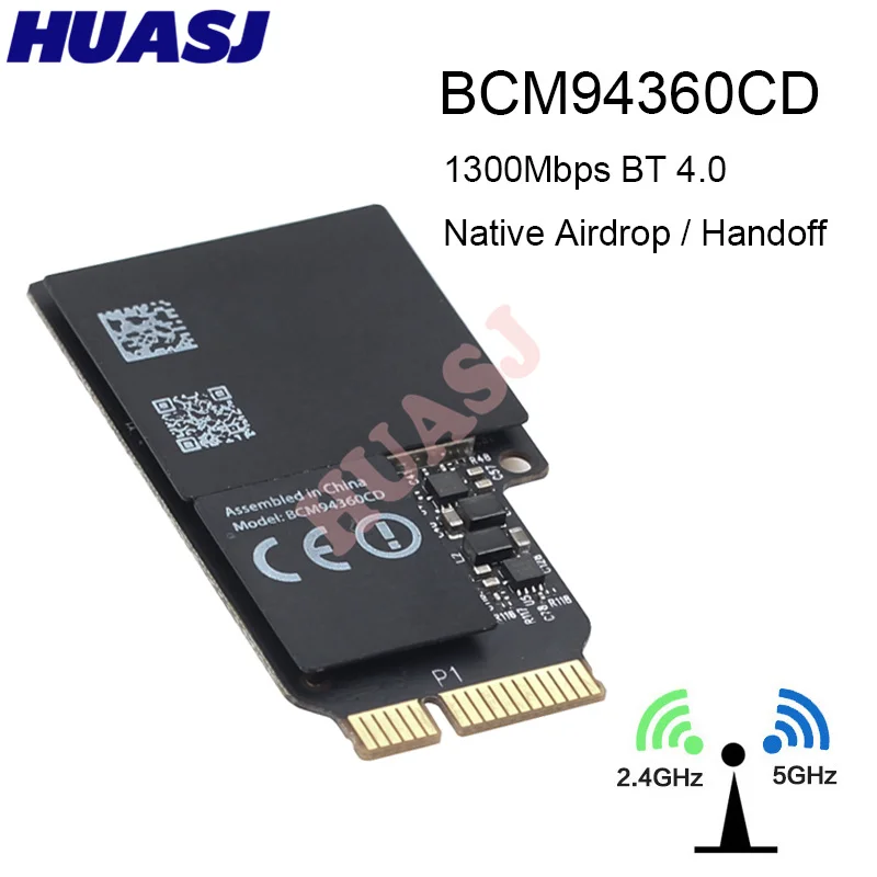 Huasj 1750Mbps Dual Band Wifi Card 2.4Ghz/5Ghz Bt 4.0 Broadcom Bcm94360Cd Modulo Wireless Per Apple Hackintosh Mac Os