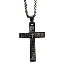  Hot Fashion Stainless Steel Pendant Christian Bible Prayer Cross Pendant Men Necklace Charming Gifts Jewelry 