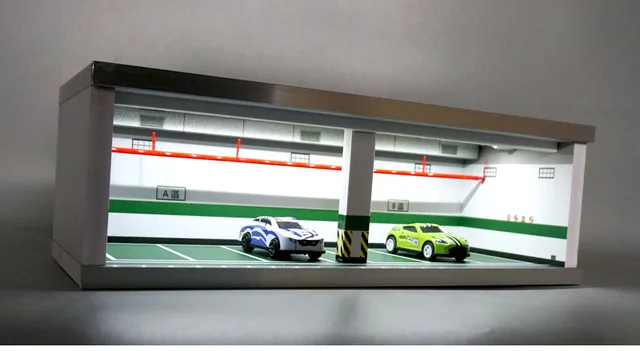 6 Spaces 1/64 Underground Parking Lot Garage  Placement Alloy Car Model Collection Display Scene Props 2
