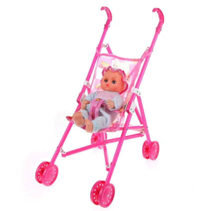 Dolls Buggy Stroller Pushchair Pram Foldable Toy Doll Baby | Игрушки и хобби