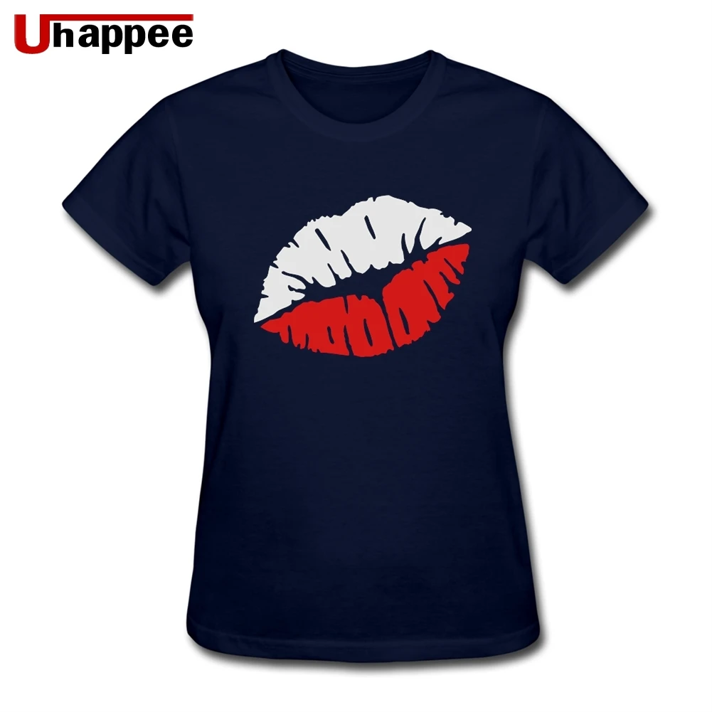 Poland Flag Lip Kiss Tees Woman's Fashion Short Sleeve 100% Cotton T Shirt Woman Clothing Casual T-shirt Wholesale Tops | Женская