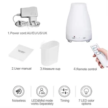  200ML Essential Oil Aroma Diffuser Ultrassonic Air Humidifier With Remote Control Wood Grain 7 Color LED Lights For Home Office 