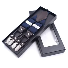 Новые мужские подтяжки с тяжелыми зажимами, широкие регулируемые эластичные подтяжки для брюк DO99