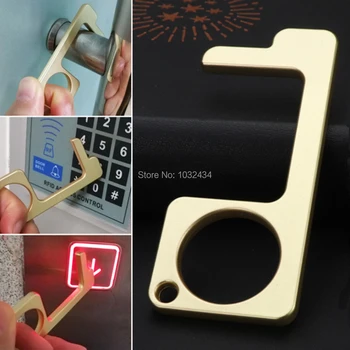 

100pcs/lot No Touch Open Door Assistant Portable Hygiene Hand Alloy Door Opener Elevator Door Handle Key