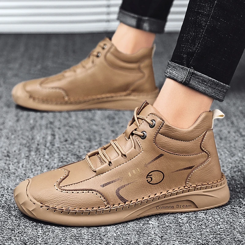 Мужские туфли легкие дышащие до щиколотки модная Повседневная Удобная