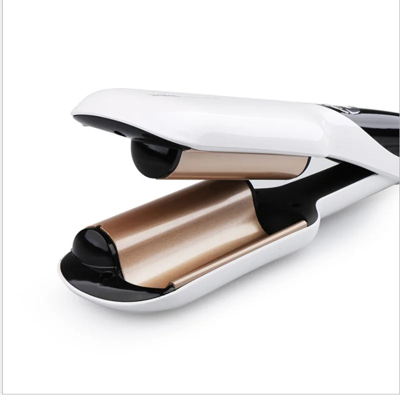 

2 in 1 Waver Crimper Hair Curling Iron for Deep Beach Waves Locks to 2 Inch Big Barrel Curling Wand for Loose Wavy Curls Ceramic