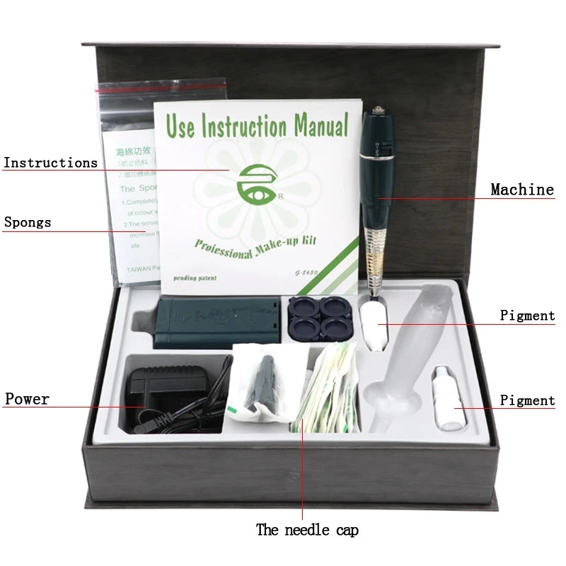 1 комплект Оригинальное тайваньское оборудование для перманентного макияжа огромное солнце тату машина G-8650 с батареей тату машина Полный комплект татуировки