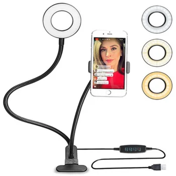 

Selfie Ring Light With Long Arm Lazy Mobile Phone Holder Bracket Photography ringlight LED Light For Youtube tik tok Live Stream