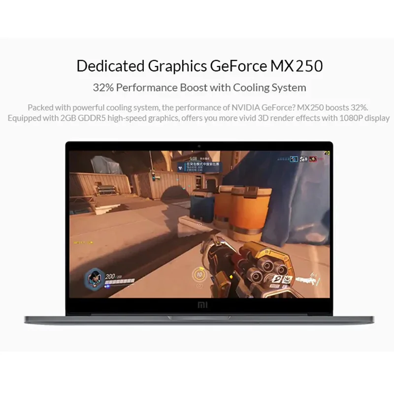 Xiaomi Mi Notebook Pro Gaming Laptop 15.6 Inch Windows 10 Intel Quad Core I5/I7 8GB/16GB RAM 256GB SSD 2G GeForce MX250 Card