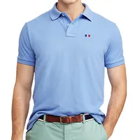 Polo d'été de haute qualité pour hommes 100% coton décontracté manches courtes Polos zones me mode revers T-shirt Homme Y-S-5XL 2