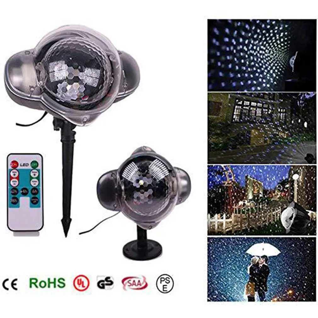 Mini Snow Light Snowflake Projection Lamp Led Outdoor Waterproof Lawn Laser Christmas Day US/EU/UK/AU Plug | Лампы и освещение