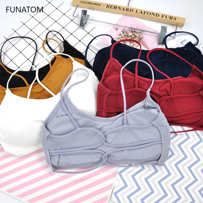 SportCroppedTopBraPushUpRunningYogaBraCottonLettersSport