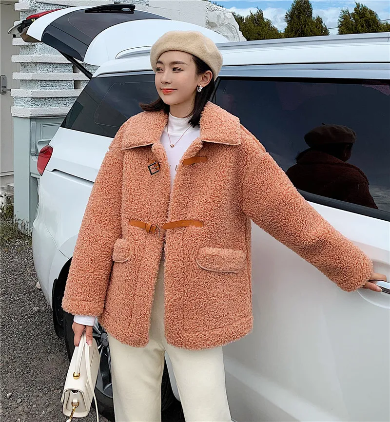 Women Winter Warm Faux Fur Coat Fashion Teddy Coat Lamb Fur Jacket Casual Batwing Sleeve Bomber Jacket Parka Outwear