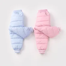 Коллекция года, новые стильные зимние Детские Пуховые брюки с хлопковой подкладкой штаны ярких цветов с хлопковой подкладкой для мальчиков