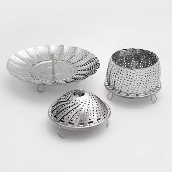 

Newest Xiaomi Youpin Stainless Steel Foldable Steamer rack Scalable design for steamer fruit bowl drain basket kitchen tools
