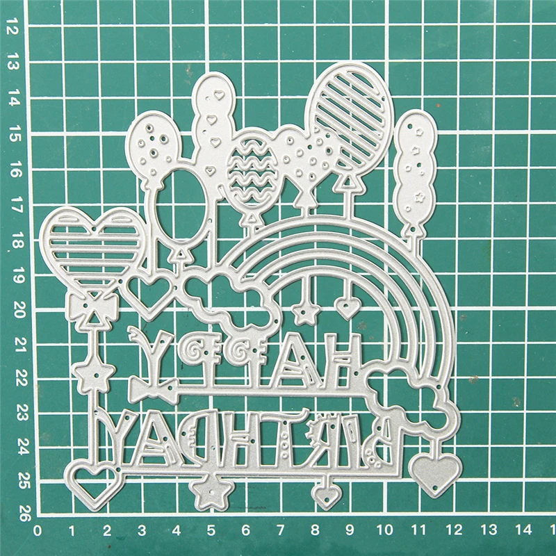 DiyArts день рождения штампы радужные металлические резные для Скрапбукинг
