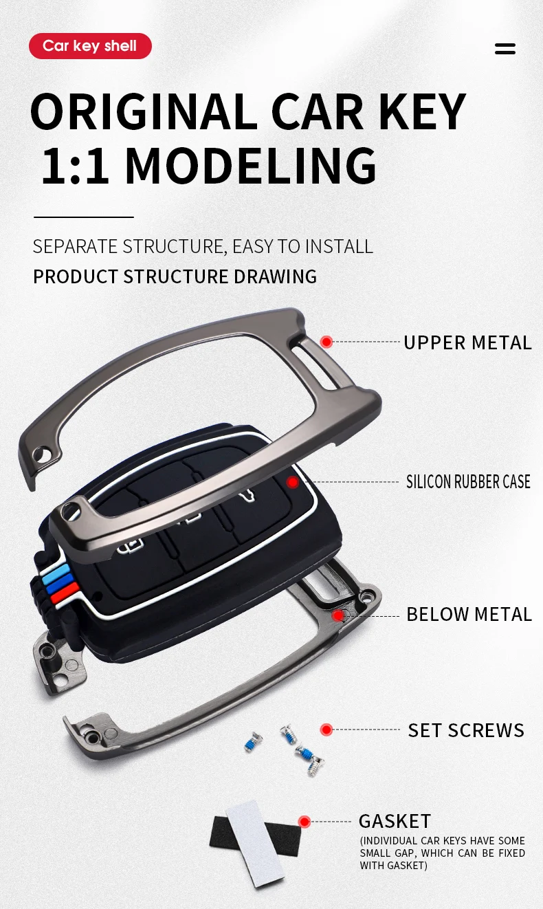 Custodia per chiave auto in lega di zinco per HYUNDAI TUCSON IX35 SOLARIS I25 I30 MISTRA ACCENT Car KEY Bag Smart Key Car Styling portachiavi - H4a90916135e04c83a70964b0721d1444l