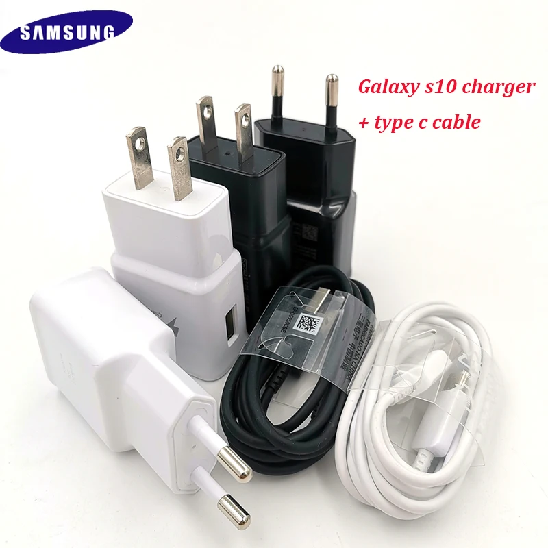 

Original brand samsung galaxy s10 charger QC 3.0 Fast Charge Phone plug Adapter Type c Cable For Galaxy s10 S9 S8 plus A50 A30