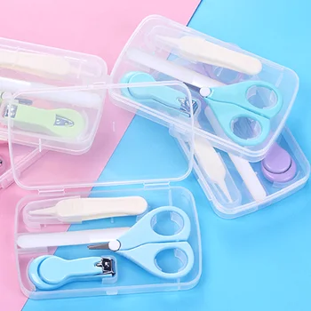 

4Pcs/Set Baby Nail Clippers Hair Health Care Thermometer Trimmer Cleaner Toothbrush Safety Tools Grooming Brush For Newborn Care