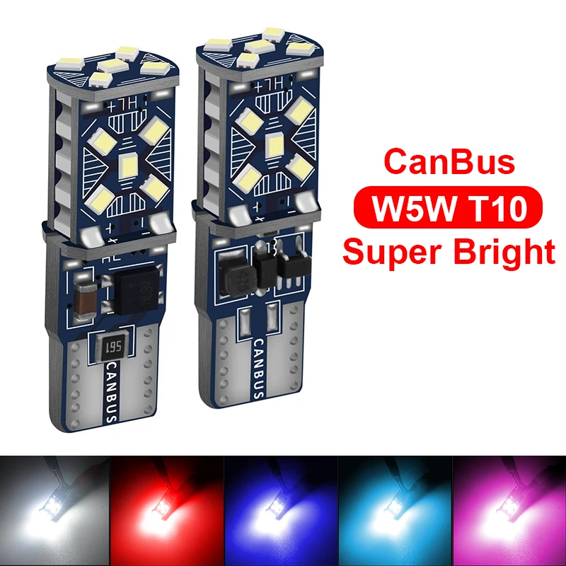 

2pcs Cool Car Turn Signal Warning Light T10 15 LED For Renault Megane 2 Duster Clio Honda Civic Fit VW touareg mk7 MK5 Mazda
