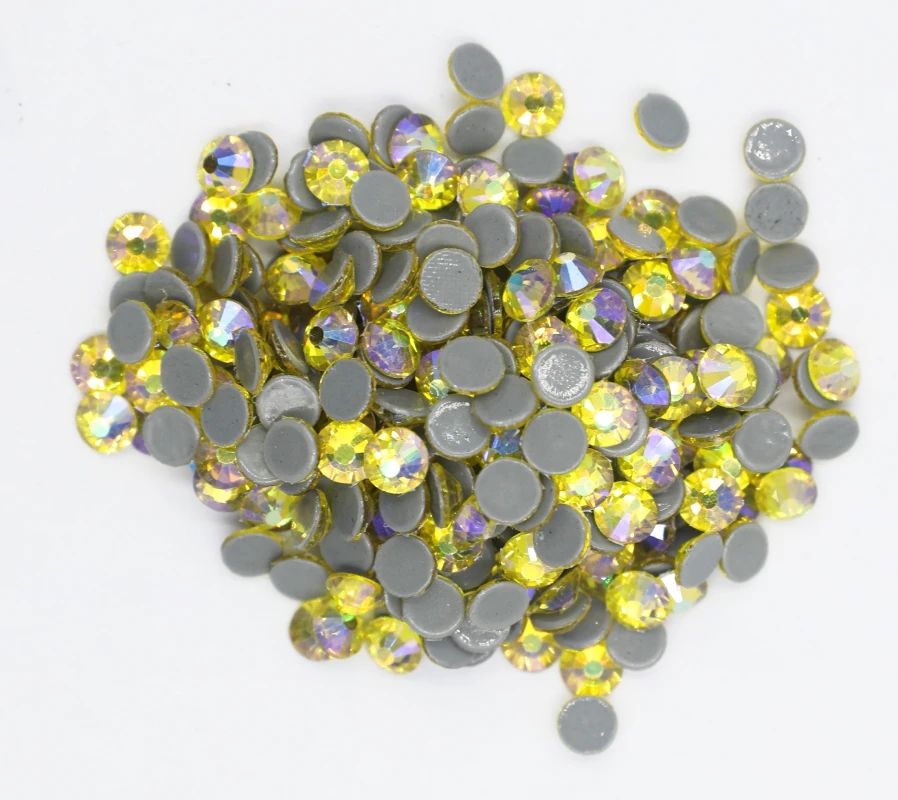 

Citrine AB стразы SS6~SS30 Hotfix Rhinestones Iron On Flatback Glass Nail Art Rhinestone Crystal AB DIY Decorations