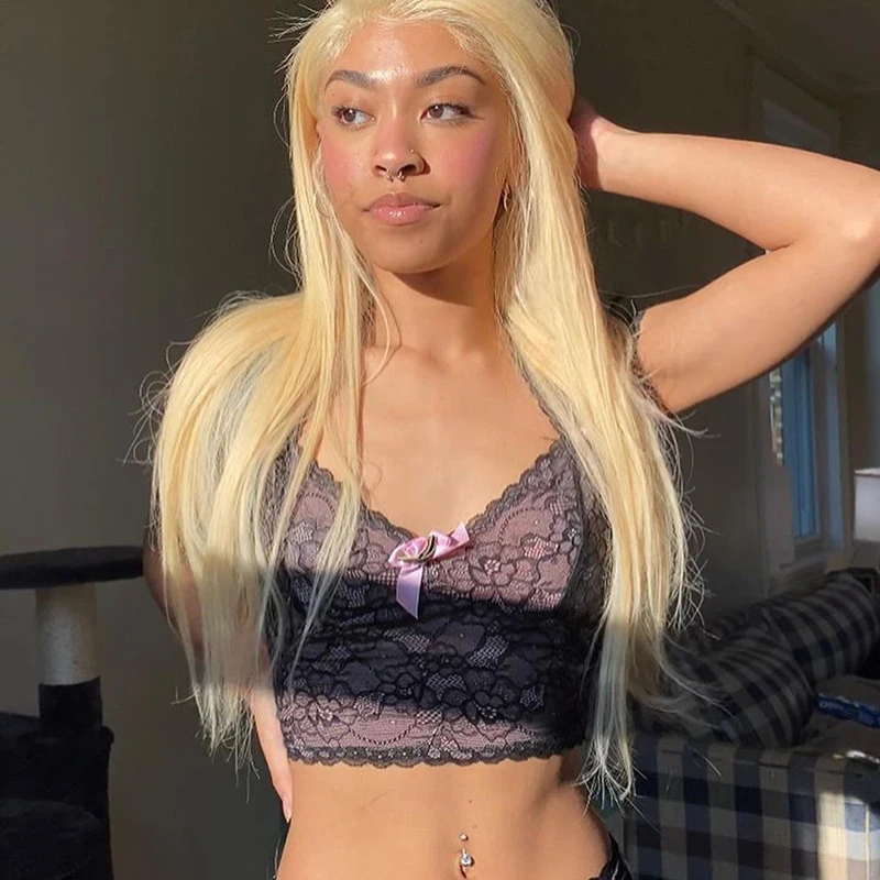 

Top Selling Women Sexy Hollow Out Lace Sleeveless Tank Top Bustier Bra Vest Crop Top Blouse T-Shirt Wholesale and Dropshipping