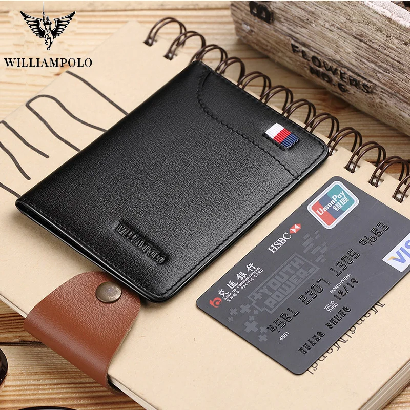 

Genuine Leather Ultra thin Slim Short Wallet Men Small Solid Wallet Simple Mini Card Holder Purse Casual Fashion 296