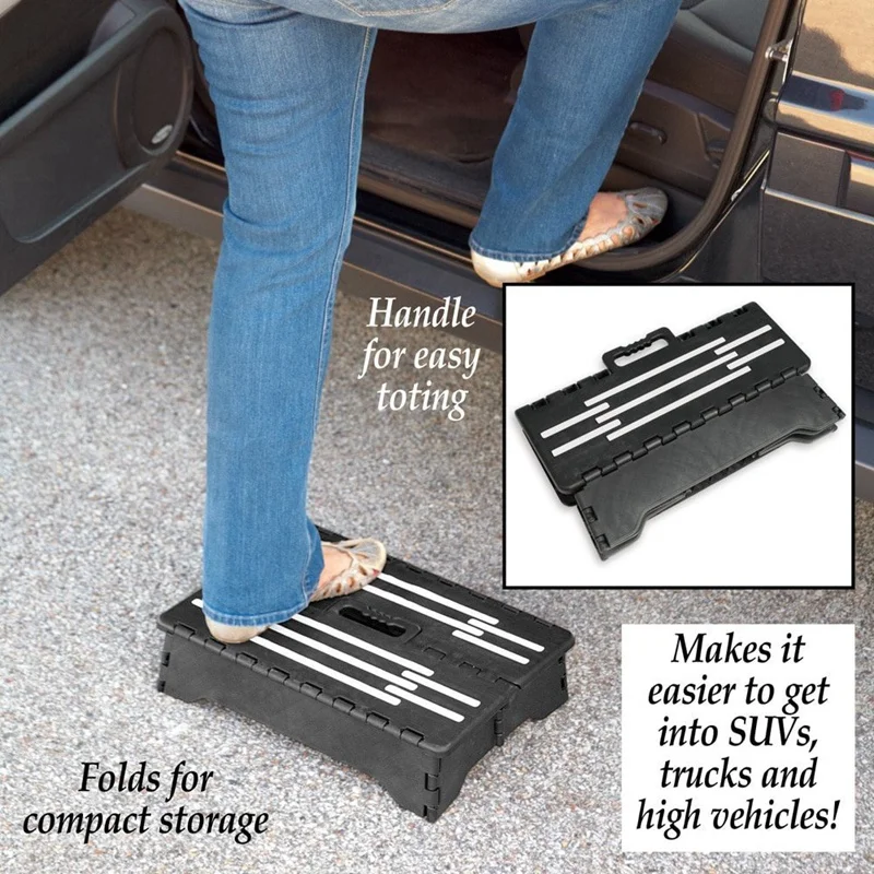 

Hot Sale Portable Help Step Folding Riser Step Stool - Black