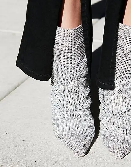 crystal ankle boots