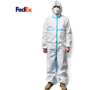 

Disposable Protective Coverall Suit, Isolation Suit，Protective Suit Long Front Zipper,Elastic Waistband & Cuffs,Attached Hood
