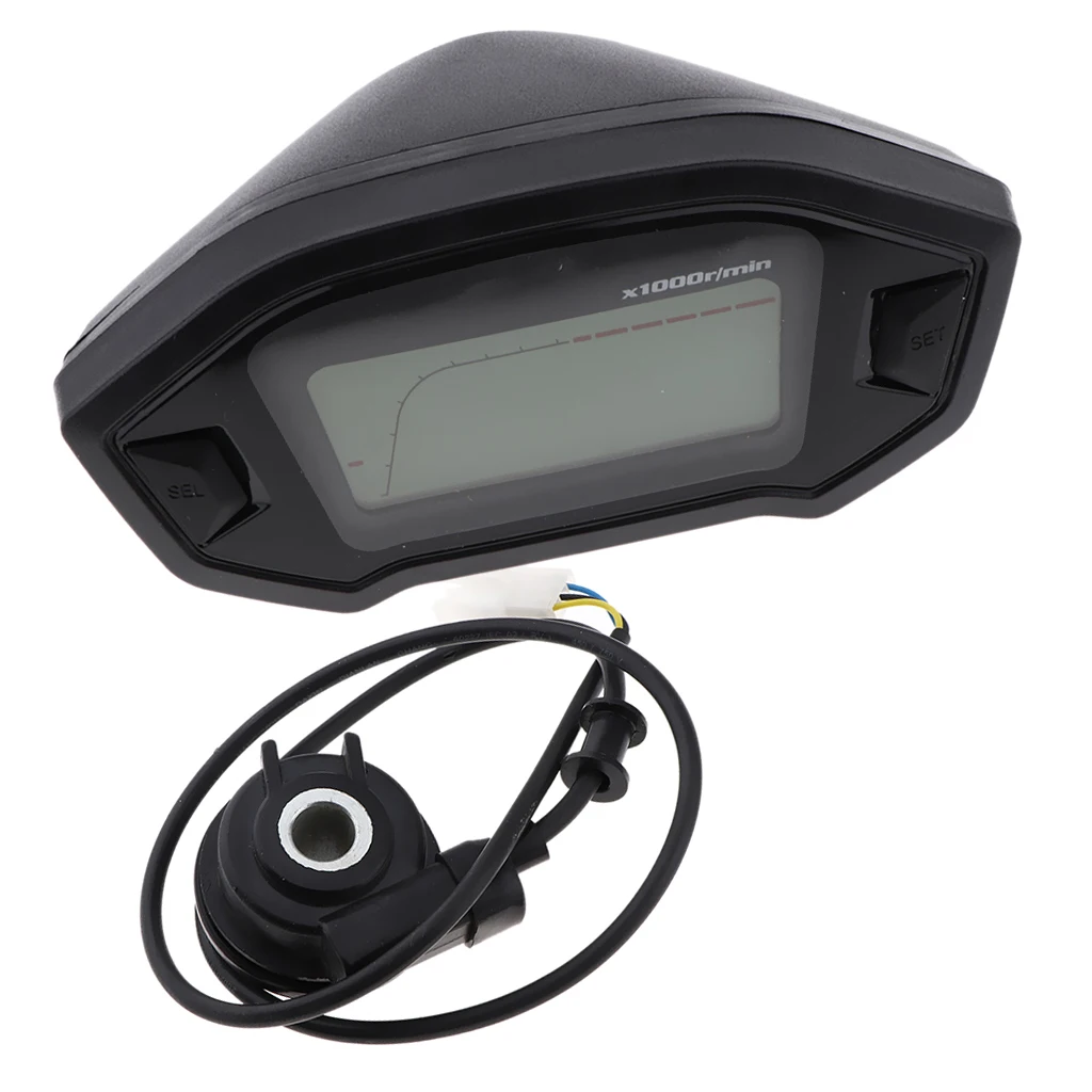 Motorcycle Digital Odometer Speedometer Tachometer 199 KMH MPH 14000RPM Dirt Motorcycle 1,2,4 Cylinder with Water Temperature