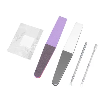 

1 Set of Nail Art Tools Nail Polish Remover Foil Paper File Cuticle Pusher Sponge File for Nail Art Salon